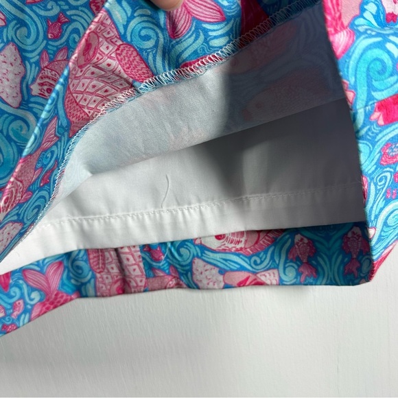 NWT Kaeli Smith Mini Strapless Dress Women's 2 Blue Pink Tropical Cruise Beach - Picture 4 of 10